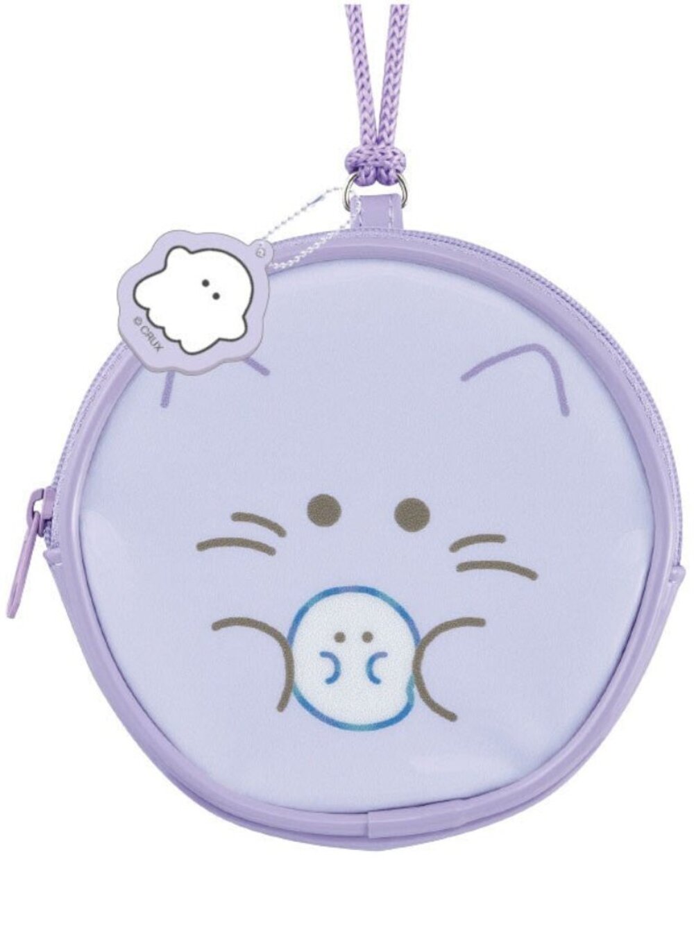 CRUX Obakene Purple Cat Clear Coin Purse with Strap | NWT